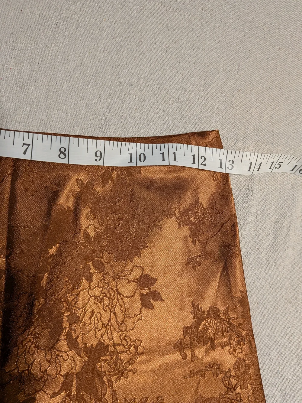 Altar'd State Copper Floral Jacquard A-Line Skirt - Picture 7 of 8
